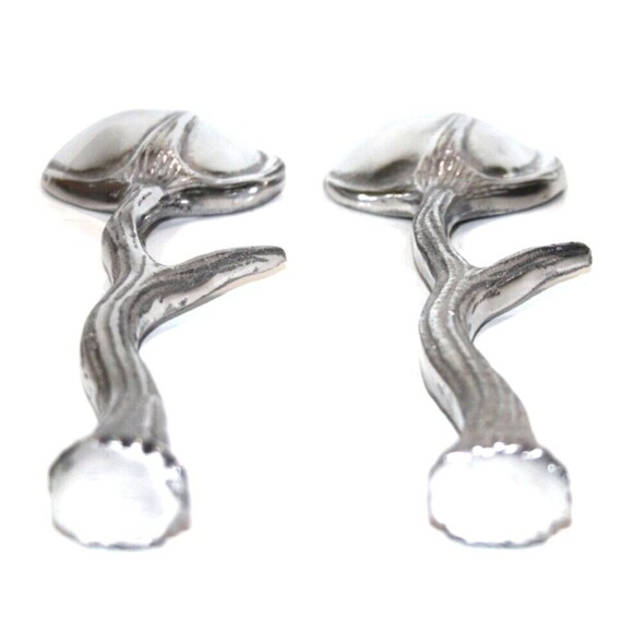 Long Antler Aluminum Salad Serving Spoon Salad Serving Fork Servers Set 12 Inch - Picture 8 of 11